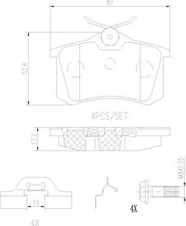 Brembo P85020N - Bremžu uzliku kompl., Disku bremzes autodraugiem.lv