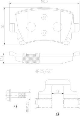 Brembo P85073N - Bremžu uzliku kompl., Disku bremzes autodraugiem.lv