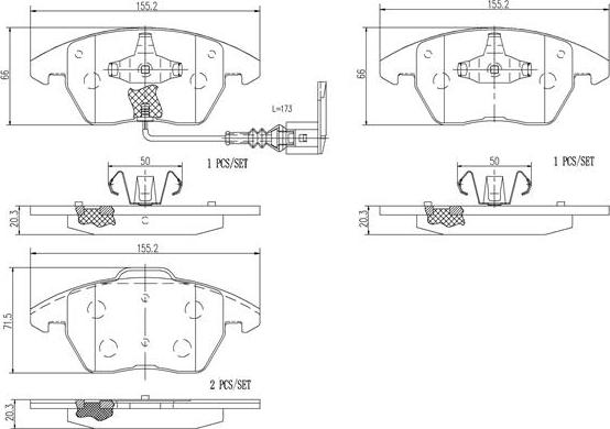 Brembo P85146N - Bremžu uzliku kompl., Disku bremzes autodraugiem.lv