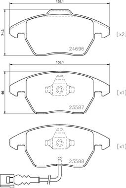 Brembo P 85 146X - Bremžu uzliku kompl., Disku bremzes autodraugiem.lv