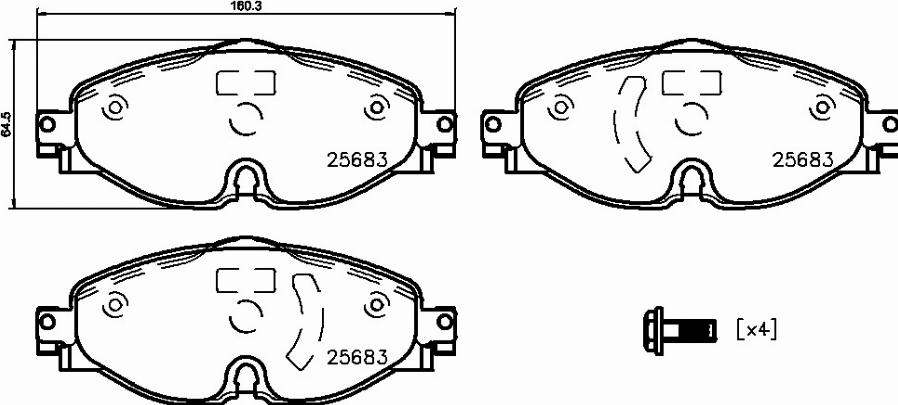 Brembo P 85 147E - Bremžu uzliku kompl., Disku bremzes autodraugiem.lv