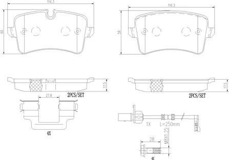 Brembo P85150N - Bremžu uzliku kompl., Disku bremzes autodraugiem.lv