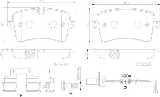 Brembo P85157N - Bremžu uzliku kompl., Disku bremzes autodraugiem.lv