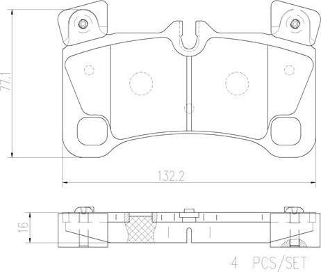 Brembo P85103N - Bremžu uzliku kompl., Disku bremzes autodraugiem.lv