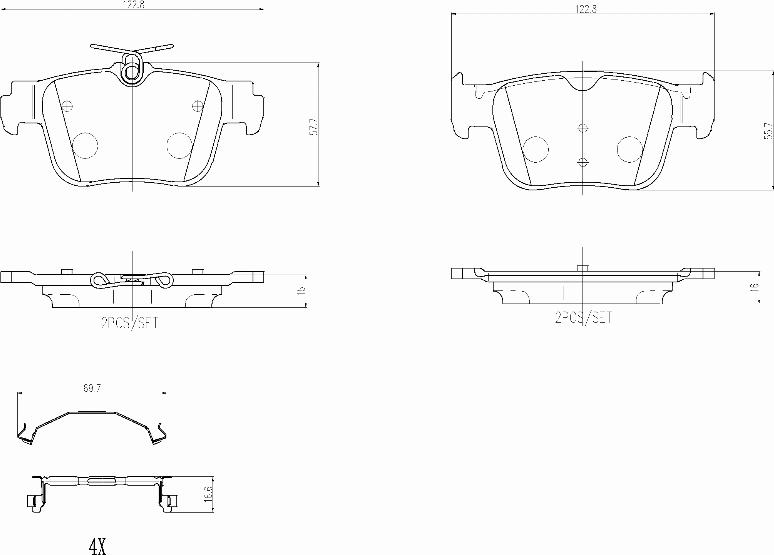 Brembo P85184N - Bremžu uzliku kompl., Disku bremzes autodraugiem.lv