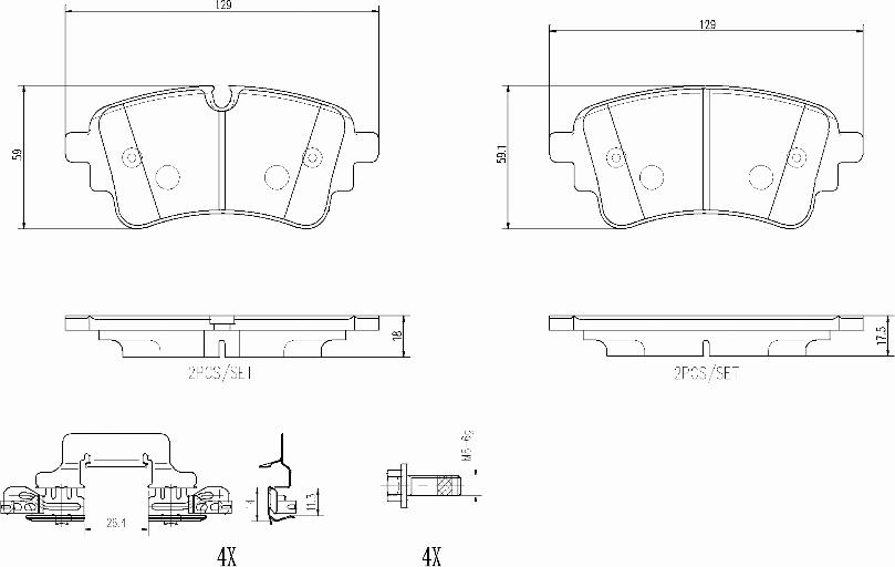 Brembo P85185N - Bremžu uzliku kompl., Disku bremzes autodraugiem.lv