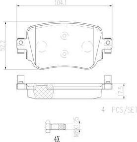 Brembo P85135N - Bremžu uzliku kompl., Disku bremzes autodraugiem.lv