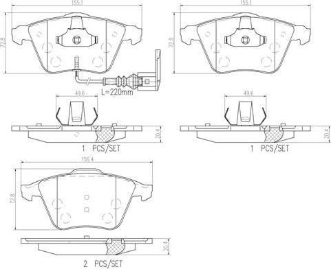 Brembo P85129N - Bremžu uzliku kompl., Disku bremzes autodraugiem.lv