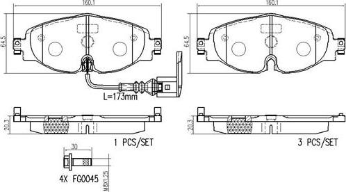 Brembo P85126N - Bremžu uzliku kompl., Disku bremzes autodraugiem.lv