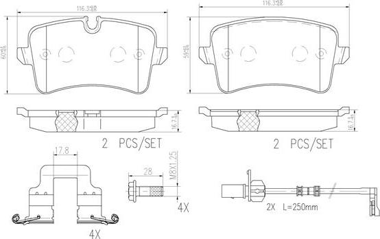 Brembo P85120N - Bremžu uzliku kompl., Disku bremzes autodraugiem.lv