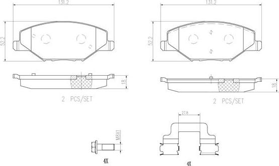 Brembo P85121N - Bremžu uzliku kompl., Disku bremzes autodraugiem.lv