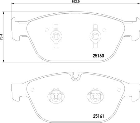 Brembo P 85 128 - Bremžu uzliku kompl., Disku bremzes autodraugiem.lv