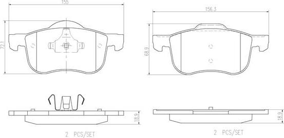 Brembo P86020N - Bremžu uzliku kompl., Disku bremzes autodraugiem.lv