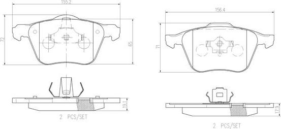 Brembo P86022N - Bremžu uzliku kompl., Disku bremzes autodraugiem.lv