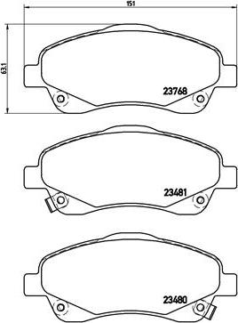 Brembo P 83 046 - Bremžu uzliku kompl., Disku bremzes autodraugiem.lv