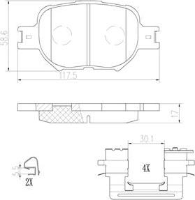 Brembo P83054N - Bremžu uzliku kompl., Disku bremzes autodraugiem.lv