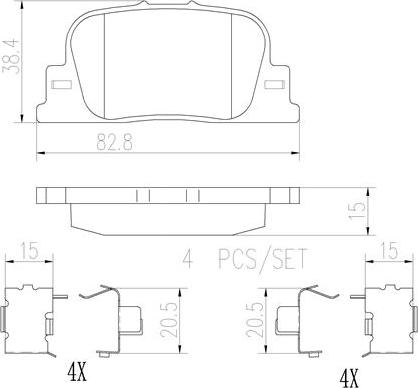 Brembo P83063N - Bremžu uzliku kompl., Disku bremzes autodraugiem.lv