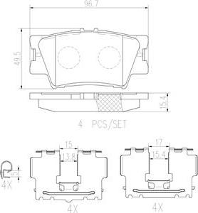 Brembo P83089N - Bremžu uzliku kompl., Disku bremzes autodraugiem.lv