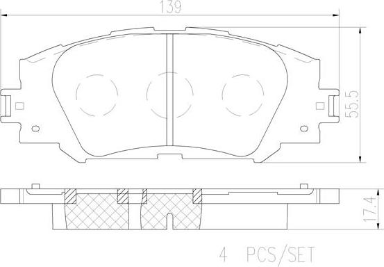 Brembo P83155N - Bremžu uzliku kompl., Disku bremzes autodraugiem.lv