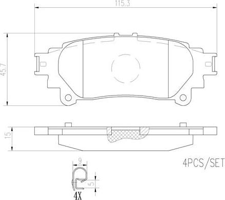 Brembo P83152N - Bremžu uzliku kompl., Disku bremzes autodraugiem.lv