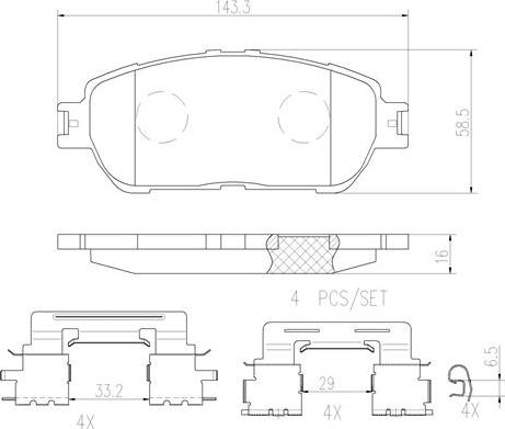 Brembo P83105N - Bremžu uzliku kompl., Disku bremzes autodraugiem.lv