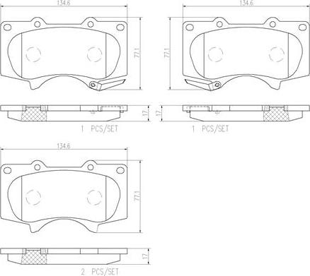 Brembo P83102N - Bremžu uzliku kompl., Disku bremzes autodraugiem.lv