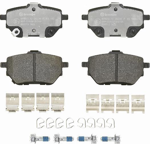 Brembo P 83 182 - Bremžu uzliku kompl., Disku bremzes autodraugiem.lv