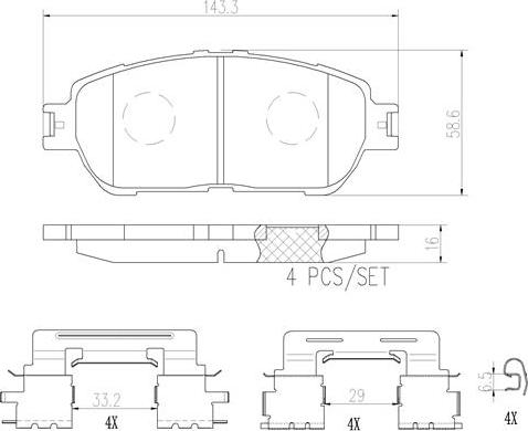 Brembo P83127N - Bremžu uzliku kompl., Disku bremzes autodraugiem.lv