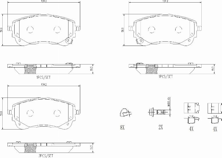 Brembo P83177N - Bremžu uzliku kompl., Disku bremzes autodraugiem.lv