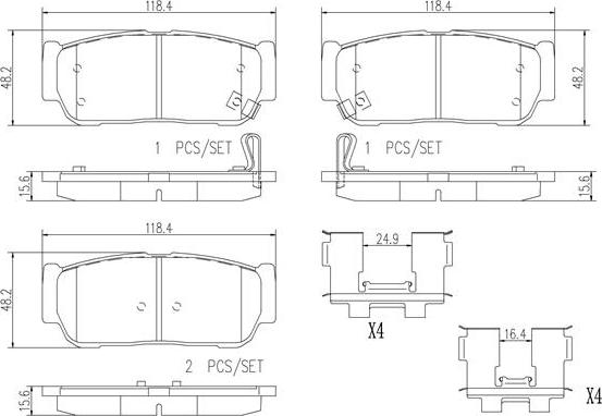 Brembo P30049N - Bremžu uzliku kompl., Disku bremzes autodraugiem.lv