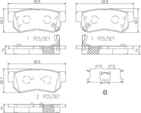 Brembo P30014N - Bremžu uzliku kompl., Disku bremzes autodraugiem.lv