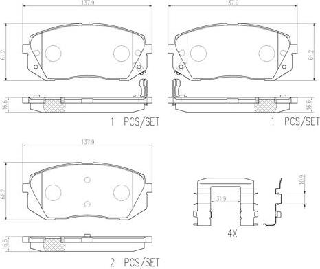 Brembo P30039N - Bremžu uzliku kompl., Disku bremzes autodraugiem.lv