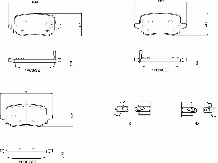 Brembo P30139N - Bremžu uzliku kompl., Disku bremzes autodraugiem.lv