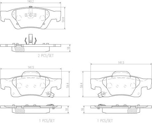 Brembo P37016N - Bremžu uzliku kompl., Disku bremzes autodraugiem.lv