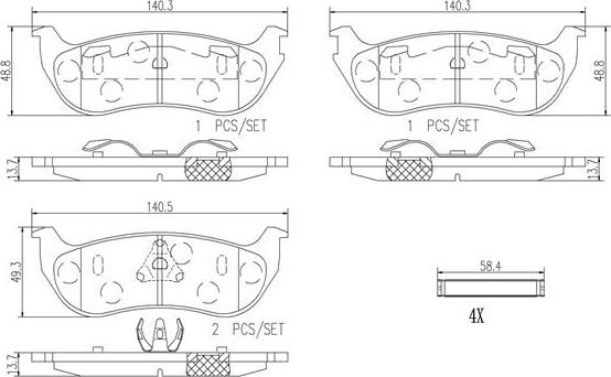 Brembo P37013N - Bremžu uzliku kompl., Disku bremzes autodraugiem.lv