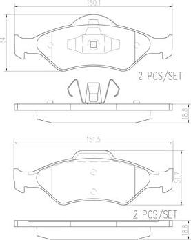 Brembo P24054N - Bremžu uzliku kompl., Disku bremzes autodraugiem.lv