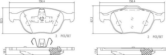 Brembo P24058N - Bremžu uzliku kompl., Disku bremzes autodraugiem.lv