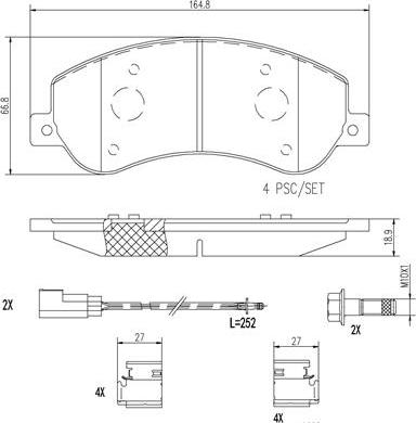 Brembo P24064N - Bremžu uzliku kompl., Disku bremzes autodraugiem.lv