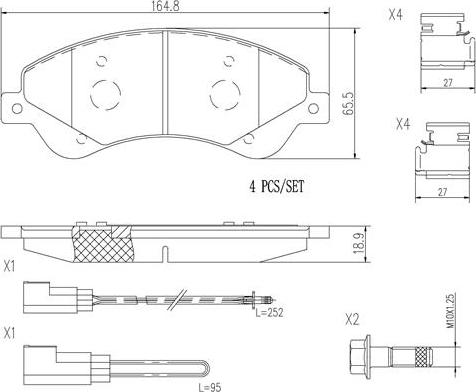 Brembo P24065N - Bremžu uzliku kompl., Disku bremzes autodraugiem.lv