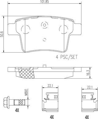 Brembo P24063N - Bremžu uzliku kompl., Disku bremzes autodraugiem.lv