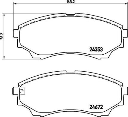 Brembo P 24 086 - Bremžu uzliku kompl., Disku bremzes autodraugiem.lv