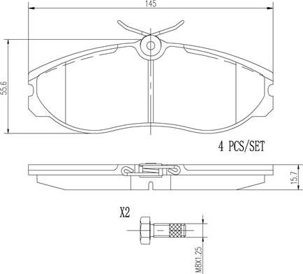 Brembo P24039N - Bremžu uzliku kompl., Disku bremzes autodraugiem.lv