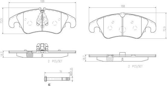 Brembo P24074N - Bremžu uzliku kompl., Disku bremzes autodraugiem.lv