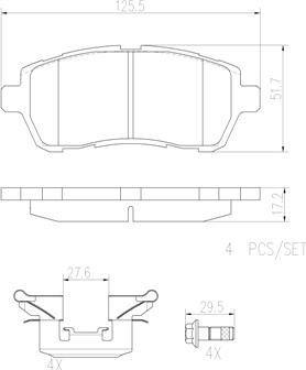 Brembo P24072N - Bremžu uzliku kompl., Disku bremzes autodraugiem.lv