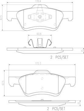 Brembo P24159N - Bremžu uzliku kompl., Disku bremzes autodraugiem.lv