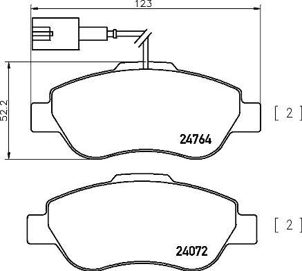 Brembo P 24 150 - Bremžu uzliku kompl., Disku bremzes autodraugiem.lv