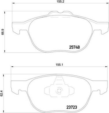 Brembo P 24 158 - Bremžu uzliku kompl., Disku bremzes autodraugiem.lv