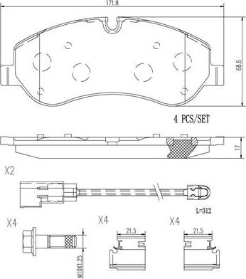 Brembo P24152N - Bremžu uzliku kompl., Disku bremzes autodraugiem.lv