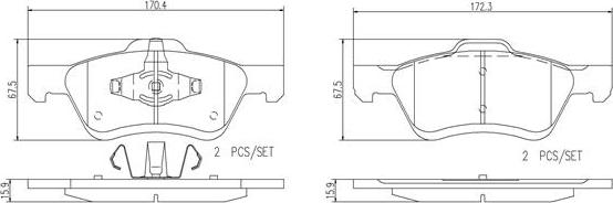 Brembo P24116N - Bremžu uzliku kompl., Disku bremzes autodraugiem.lv