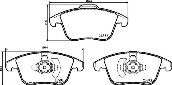 Brembo P 24 211 - Bremžu uzliku kompl., Disku bremzes autodraugiem.lv